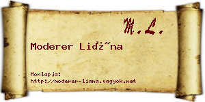 Moderer Liána névjegykártya